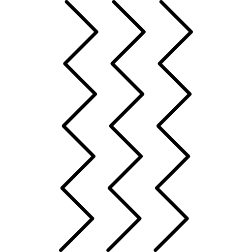 Zigzag lines in side view position